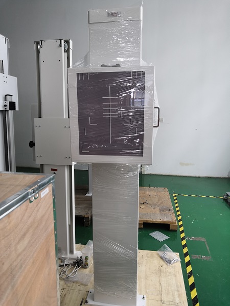 Installation of vertical bucky stand with side-mounted radiographs and precautions